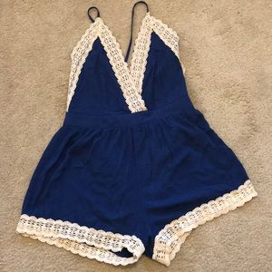 Shorts jumper navy blue and cream